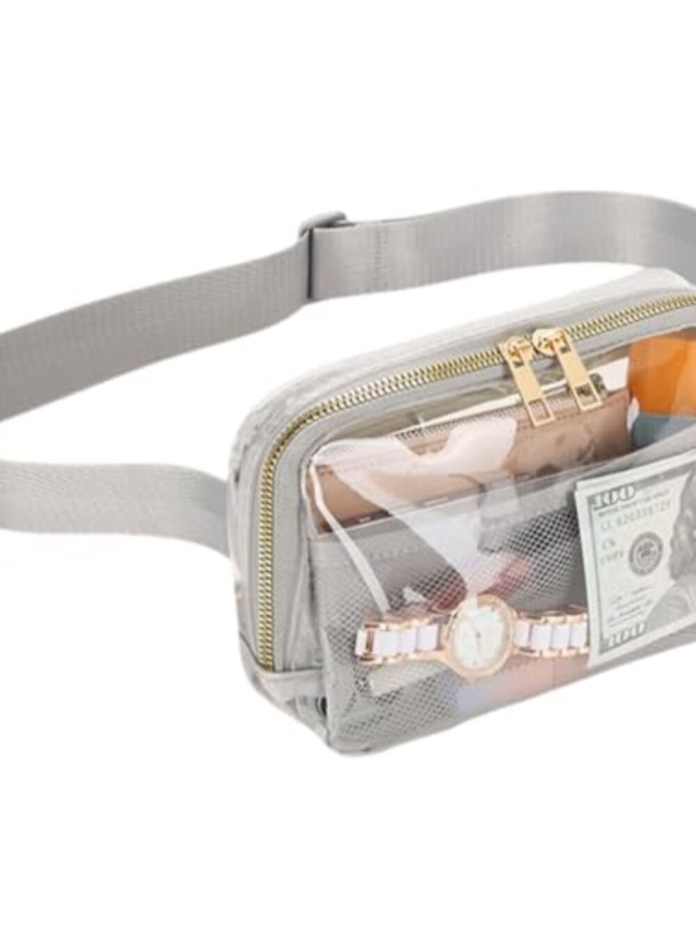 Clear Fanny Pack Waterproof TPU Stadium Approved Crossbody Belt Bag Adjustable